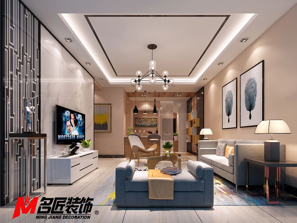 河源市城中水岸現(xiàn)代簡約風(fēng)格三居室裝修案例